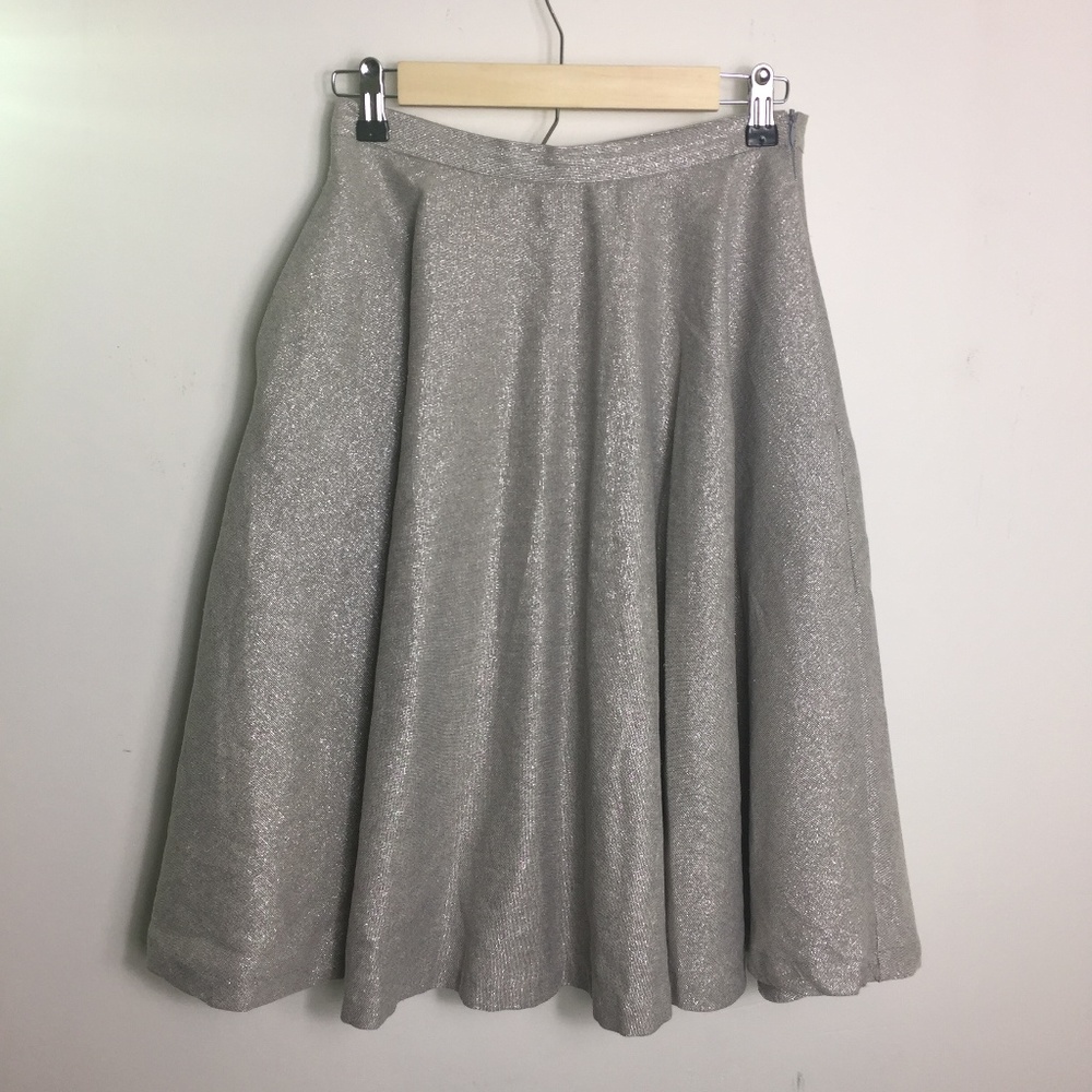 Anthropologie  Silver Skirt